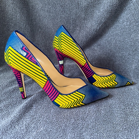 Tamara Mellon Vamp Multi Color Fabric Pump - Picture 6 of 7